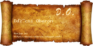 Décsi Oberon névjegykártya